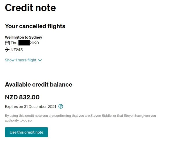 air new zealand future travel credit